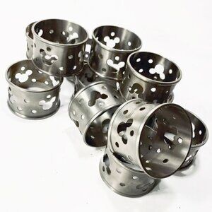 12 Mickey Mouse Disney Cutout Silver Metal Napkin Ring Holders